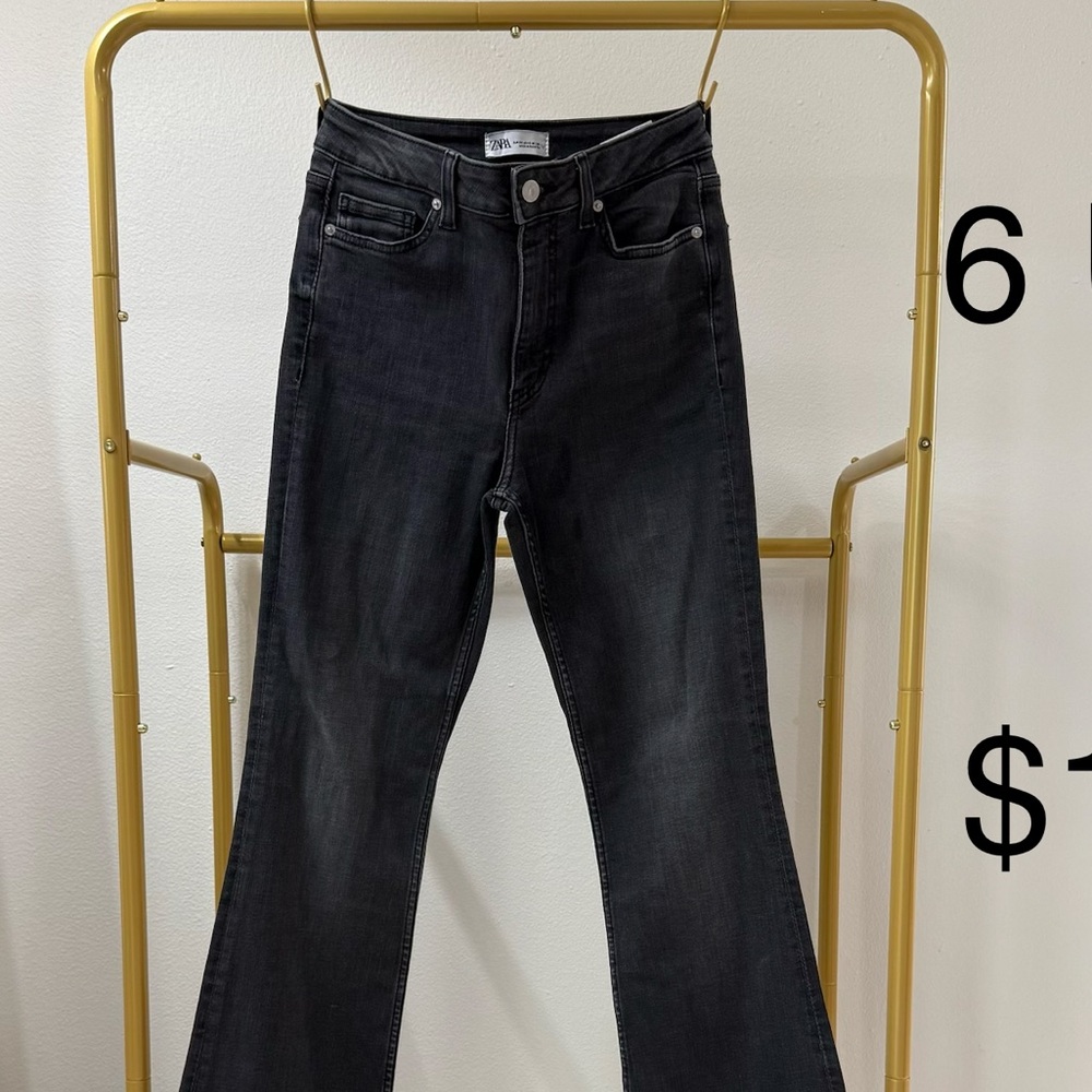 Zara Charcoal Flare Jeans